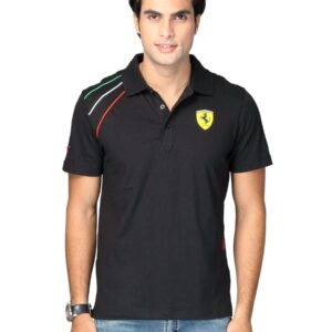 Puma Men's Polo Neck Black T-shirt