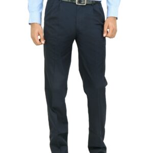 Arrow Men Navy Blue Solid Trousers