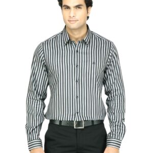 United Colors of Benetton Men Striped Black Shirt