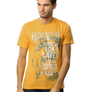 Myntra Men Hawaii Orange T-shirt