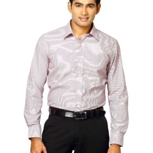 Mark Taylor Men White Striped Shirt