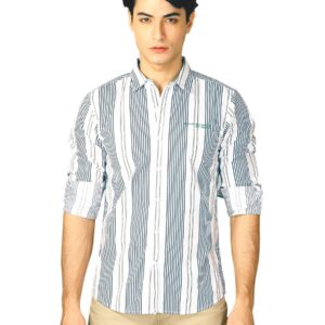 Spykar Men Ranger Blue-White Stripes Shirts