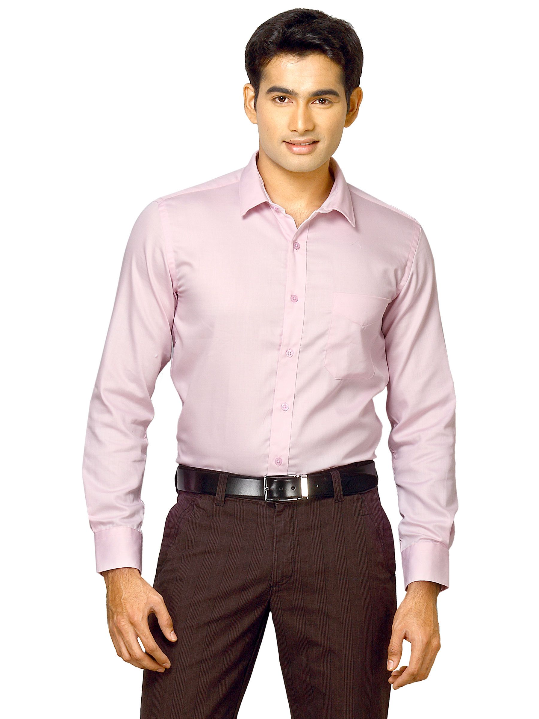 Mark Taylor Men Solid Pink Shirts