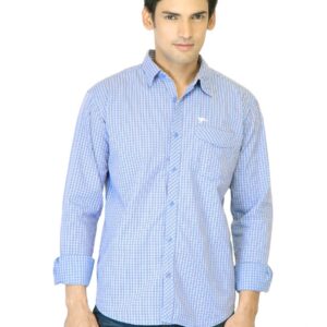Highlander Men Blue Check Shirt