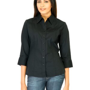 United Colors of Benetton Women Solid Black Shirts