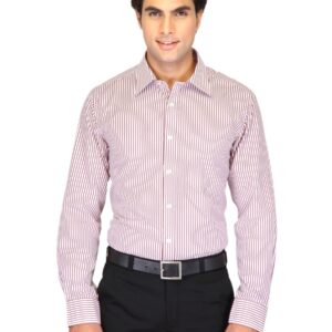 Mark Taylor Men Red Striped Shirt