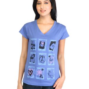 Tokyo Talkies Women Printed Blue Top