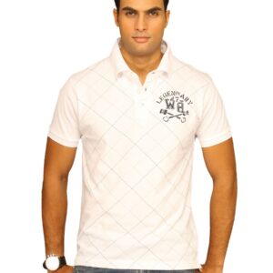 Wrangler Men's Diamond Stitch Polo White T-shirt
