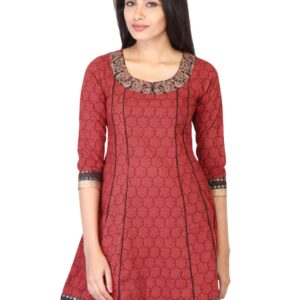 Mother Earth Women Red Printed Kurta