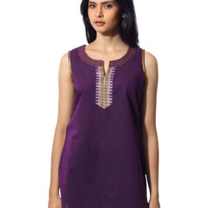 Aurelia Women Dobby Purple Kurta