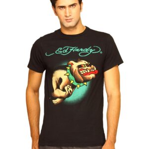 Ed Hardy Men's Black Bull Dog T-shirt