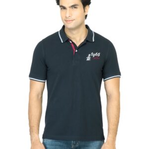 United Colors of Benetton Men Solid Navy Blue TShirt