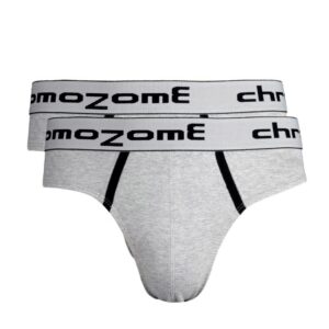 Chromozome Men Grey & Black Pack of 2 Briefs