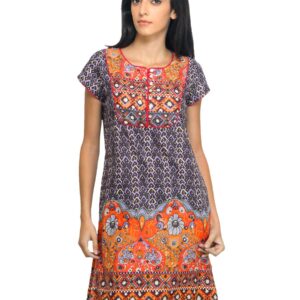 Mother Earth Women Printed Brown Kurta