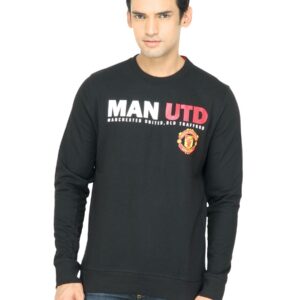 Manchester United Men Printed Black Sweatshirt
