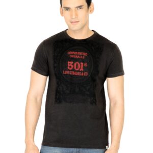 Levi's Men Embroidery Black Tshirt