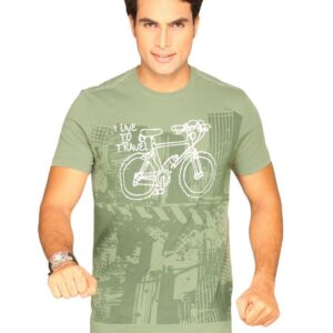ADIDAS Men's Bike Olive Green T-shirt