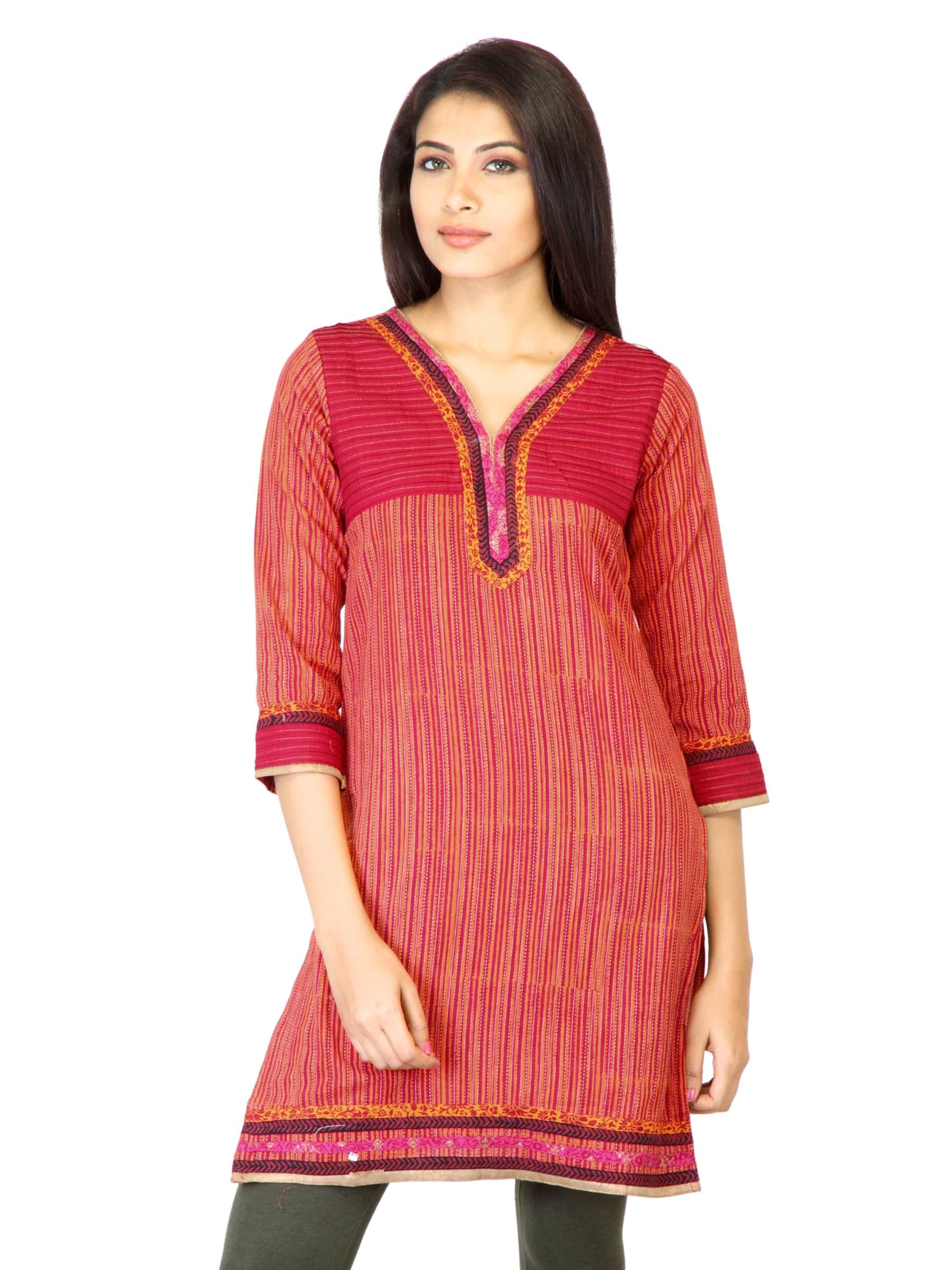 Mother Earth Women Orange Kurta