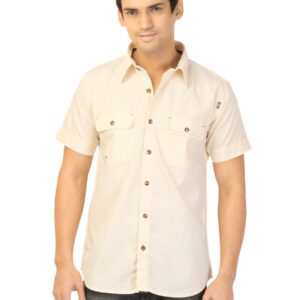 Basics Men Beige Slim Fit Shirt