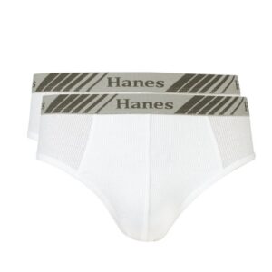Hanes Men White Pack of Two Premium Bikini Briefs