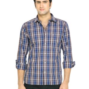 Arrow Sport Men Navy Blue Check Shirt