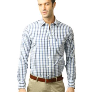 U.S. Polo Assn. Men Checks Blue Shirt