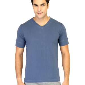 Hanes Men Blue V DuoDry Body Fit V-Neck T-shirt