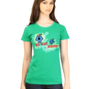 Little Miss Women Printed Green T-shirt