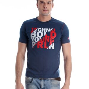 Proline Men Blue Printed T-shirt