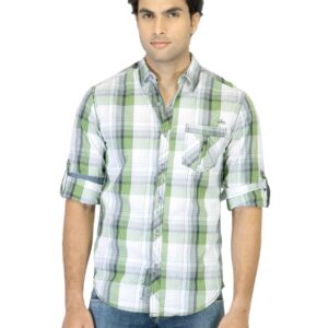 Locomotive Men Checked Green Shirt