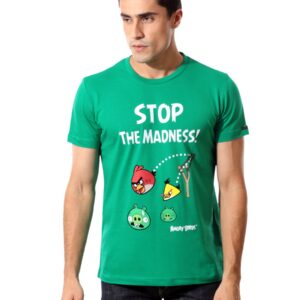 Angry Birds Men Green Stop Madness T-shirt