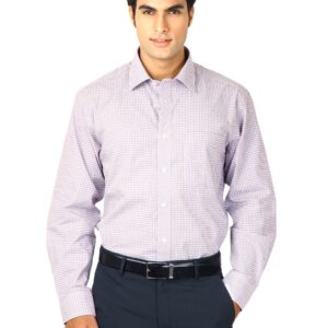 John Miller Men Purple Gingham Shirt