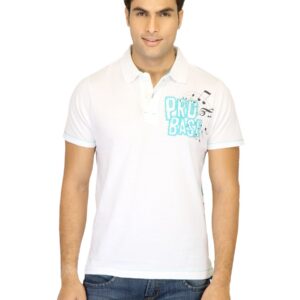 Probase Men Solid White Polo T-shirts