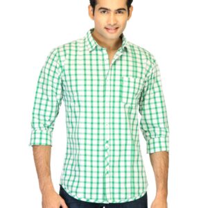United Colors of Benetton Men Check Green Shirts