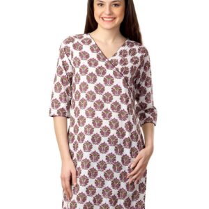 Alma Women White Printed Kurta