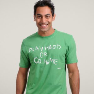 Reebok Men Play Hard Cotton Green T-shirt