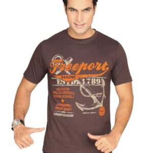 Locomotive Men's Round Neck Blue T-shirt