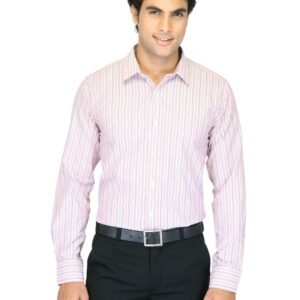 Mark Taylor Men Red Striped Shirt