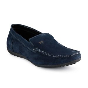 Numero Uno Men Suede Moccasin Navy Blue Casual Shoes