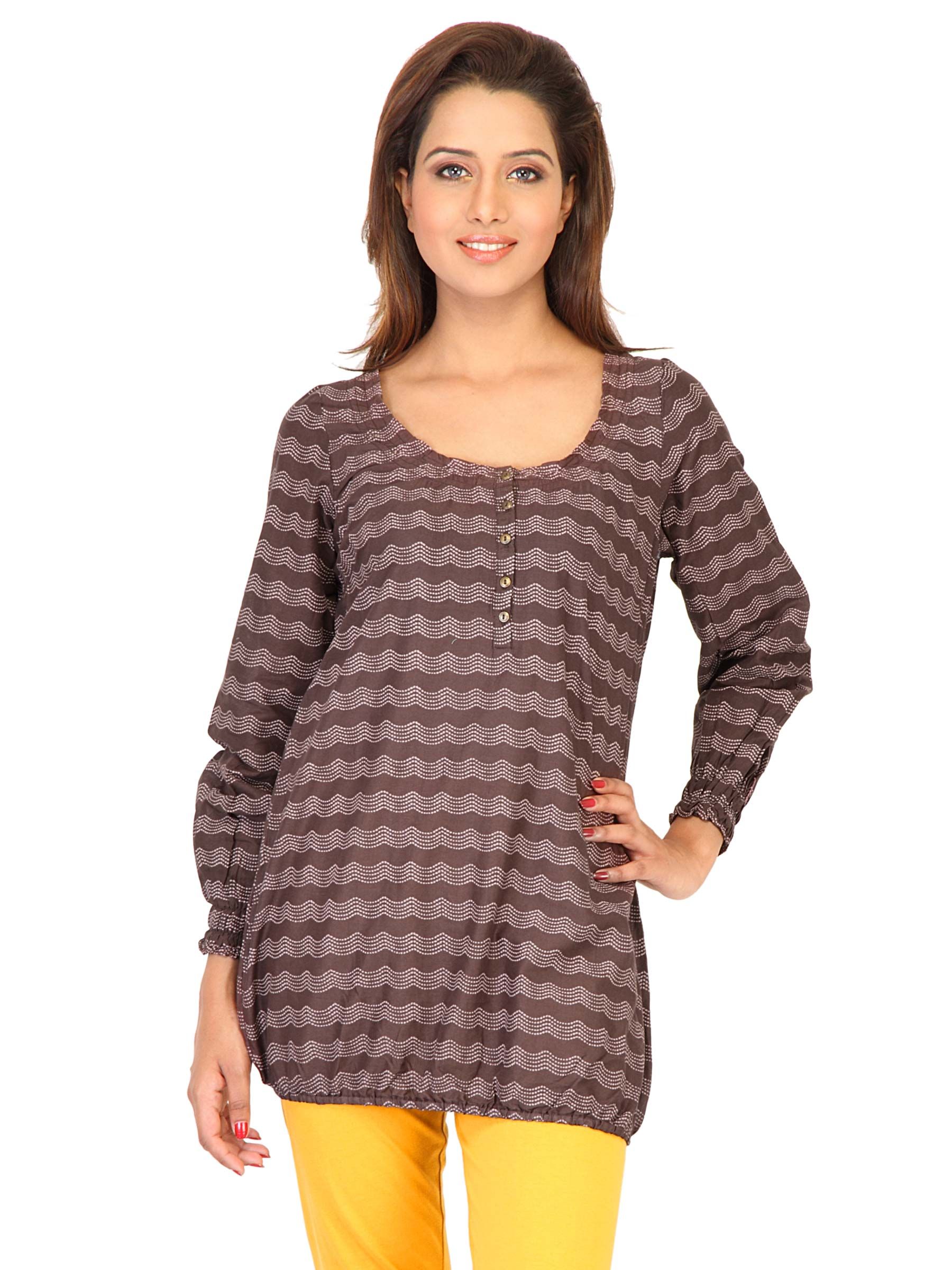 W Women Printed Brown Kurtis