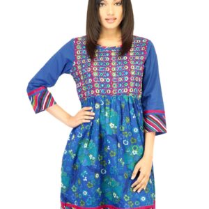 BIBA Women Printed Blue Kurta