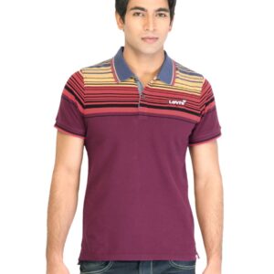 Levis Men Stripes Yellow Tshirt