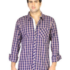 United Colors of Benetton Men Navy Blue Check Shirt