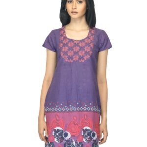 Folklore Women Printed Purple Kurta
