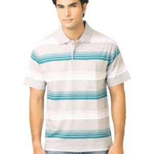 Classic Polo Men Stripes Grey Polo T-Shirt