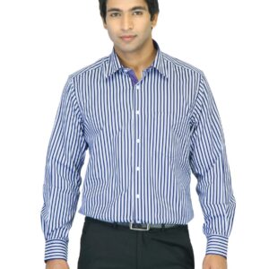 Indigo Nation Men Striped Blue Shirt