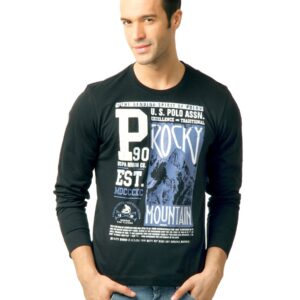 U.S. Polo Assn. Men Printed Black Tshirt