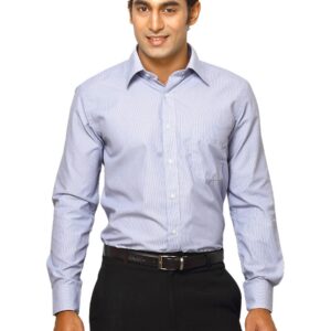 Mark Taylor Men Blue Striped Shirt