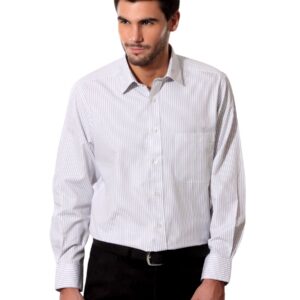 Peter England Men Striped White Formal Shirt