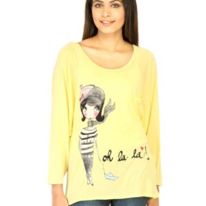 United Colors of Benetton Women Printed Yellow Tops